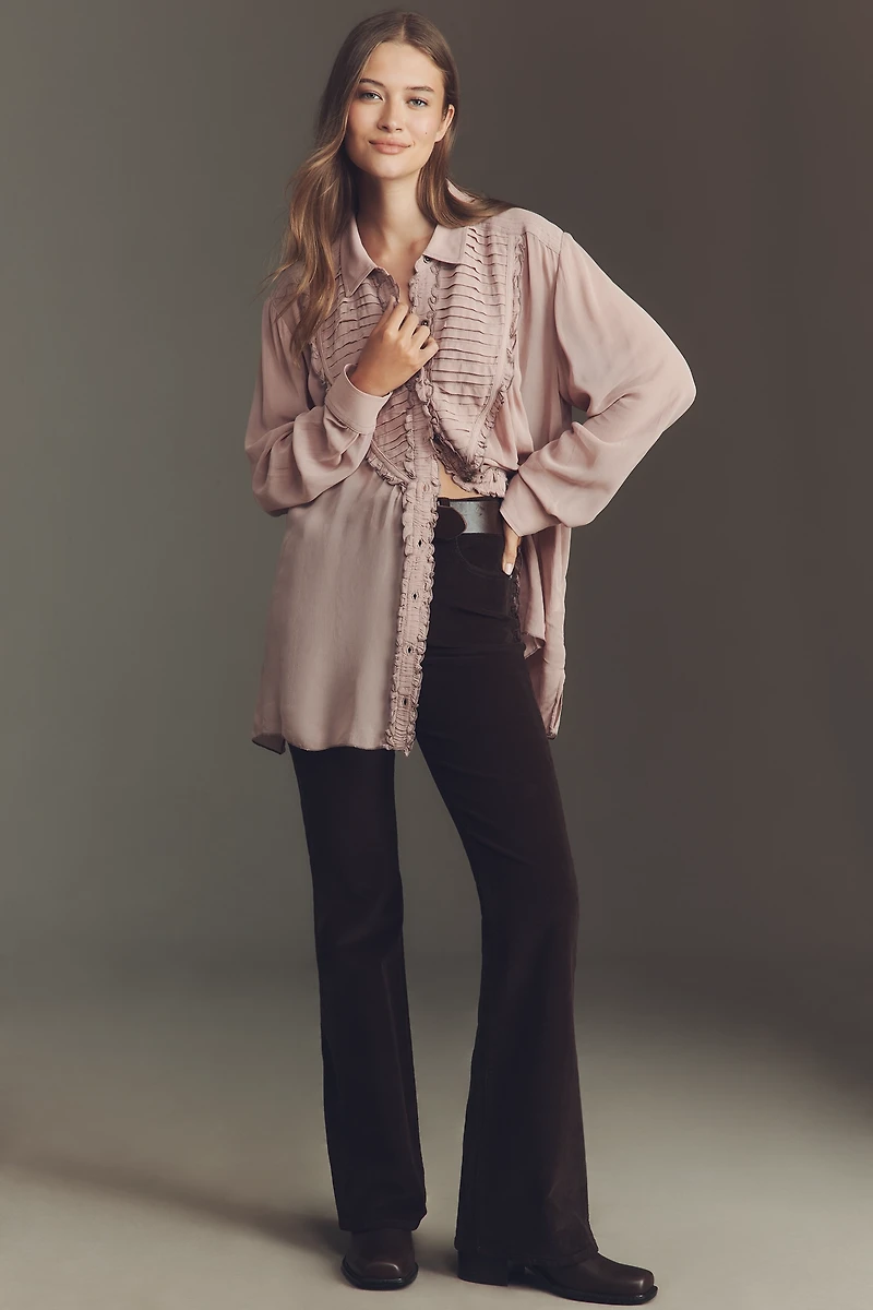 Pilcro Chiffon Buttondown Blouse