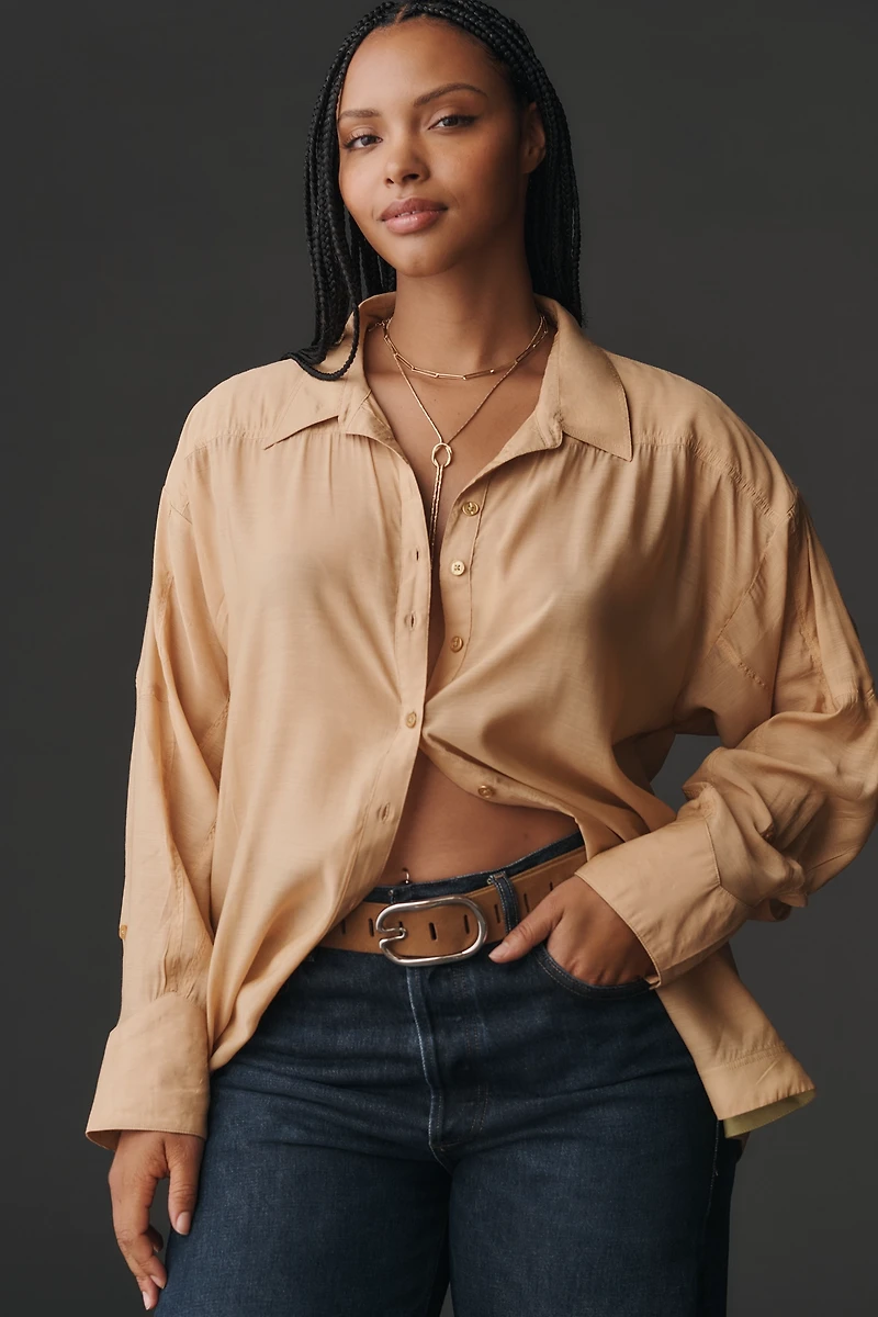 By Anthropologie Sheer Buttondown Shirt