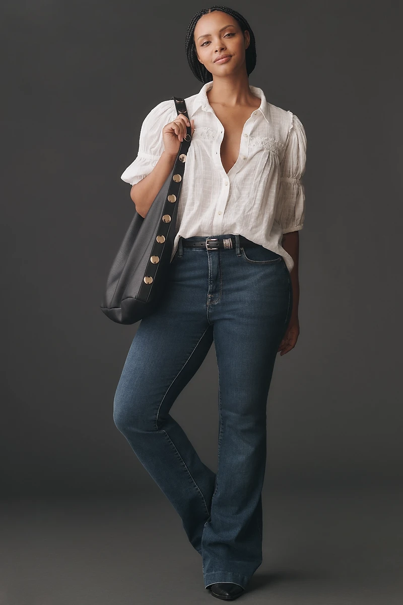 Pilcro Puff-Sleeve Swing Blouse