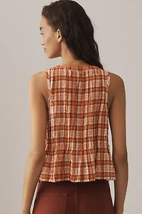The Lottie Plaid Pleated Tank