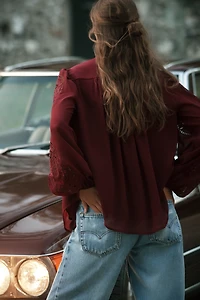 The Estela Sheer Embroidered Blouse