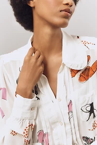 Danielle Kroll x Maeve Sheer Chiffon Buttondown Shirt