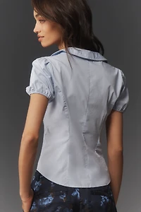 Maeve Short-Sleeve Sweetheart Blouse