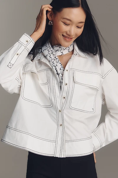 Pilcro Long-Sleeve Top-Stitch Buttondown Shirt