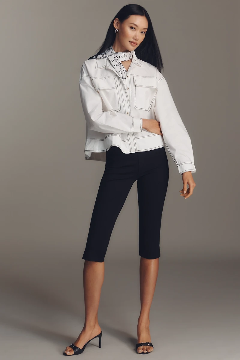 Pilcro Long-Sleeve Top-Stitch Buttondown Shirt