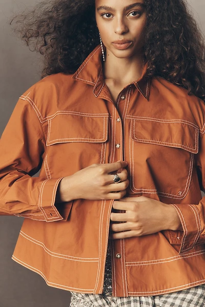 Pilcro Long-Sleeve Top-Stitch Buttondown Shirt