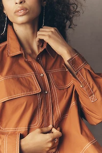 Pilcro Long-Sleeve Top-Stitch Buttondown Shirt