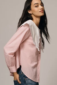 By Anthropologie Oversized Collar Blouse