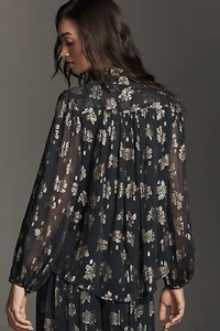 The Estela Sheer Embellished Blouse