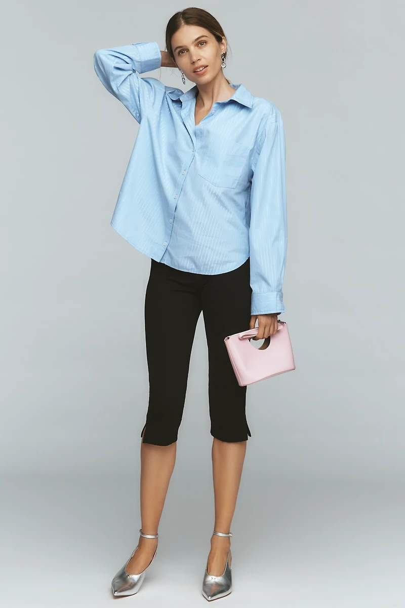 The Shrunken Bennet Lurex Stripe Buttondown Shirt by Maeve