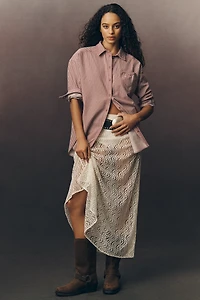 Pilcro Heart Pocket Long-Sleeve Buttondown Shirt