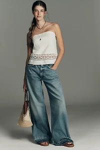 By Anthropologie Linen Blend Tube Top