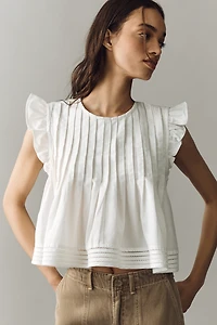 Pilcro Jade Cotton Linen Blouse
