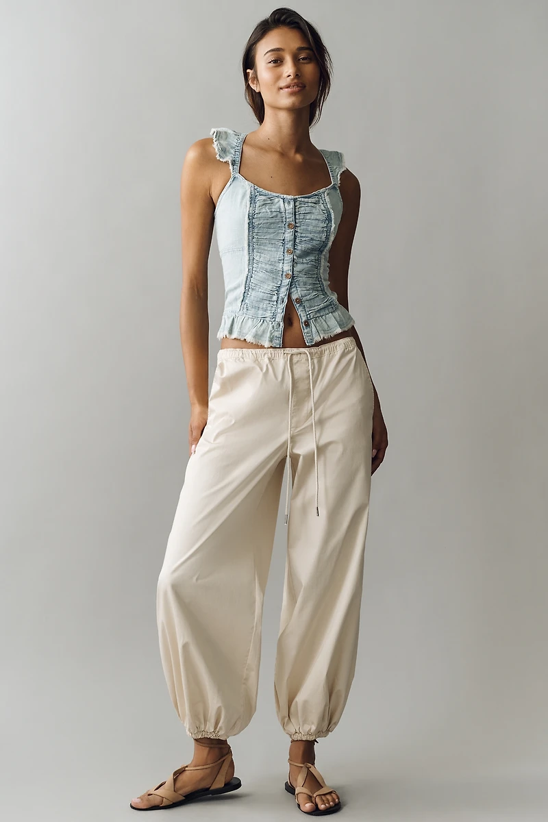 Pilcro 100% Cotton Fitted Button Front Top