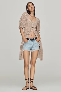 Pilcro Cotton Puff-Sleeve Tunic