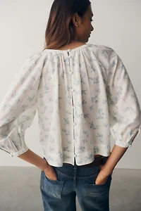 Pilcro Smocked Babydoll Top