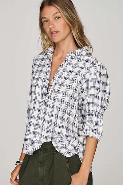 Pilcro Tallulah Puff Sleeve Buttondown Top