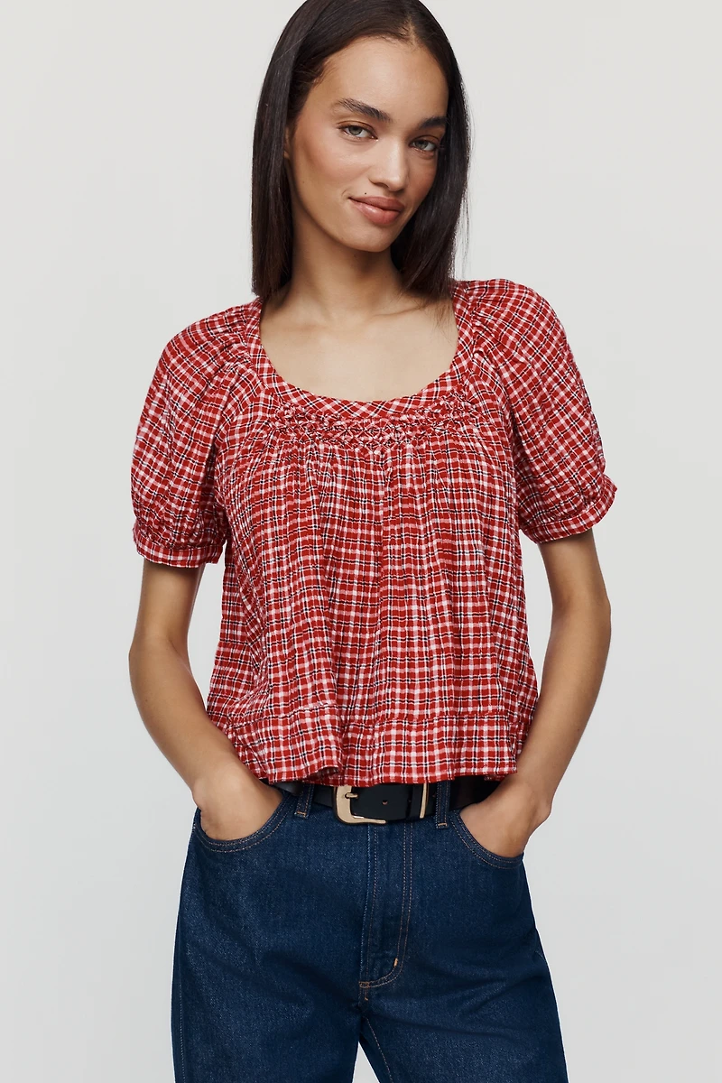Pilcro Smocked Swing Blouse