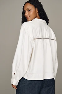 Pilcro Cotton Lace Buttondown Shirt