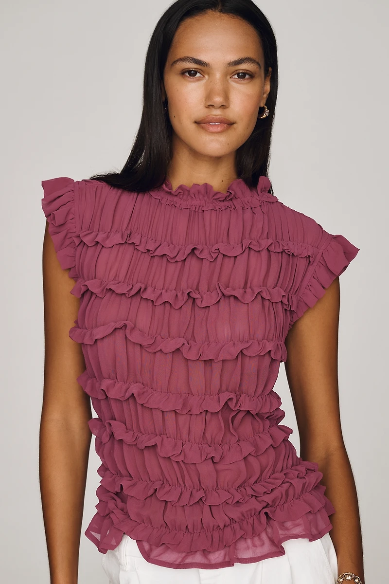By Anthropologie Layered Ruffle Top