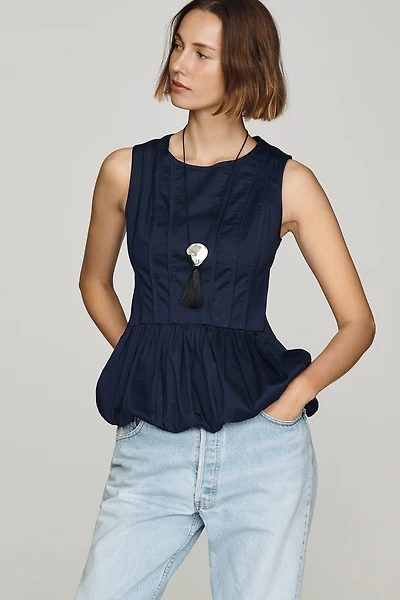 By Anthropologie Bubble-Hem Peplum Top