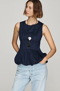By Anthropologie Bubble-Hem Peplum Top