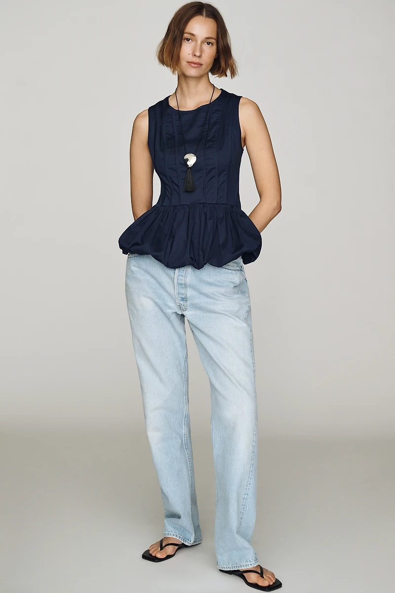 By Anthropologie Bubble-Hem Peplum Top