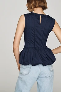 By Anthropologie Bubble-Hem Peplum Top