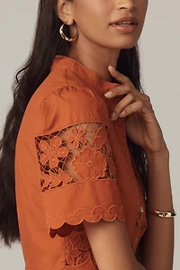 Love The Label Elizabeth Short-Sleeve Lace Blouse
