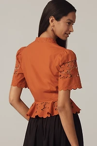 Love The Label Elizabeth Short-Sleeve Lace Blouse