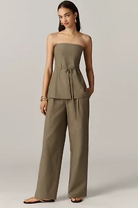 4th & Reckless Tally Strapless Tie-Waist Top