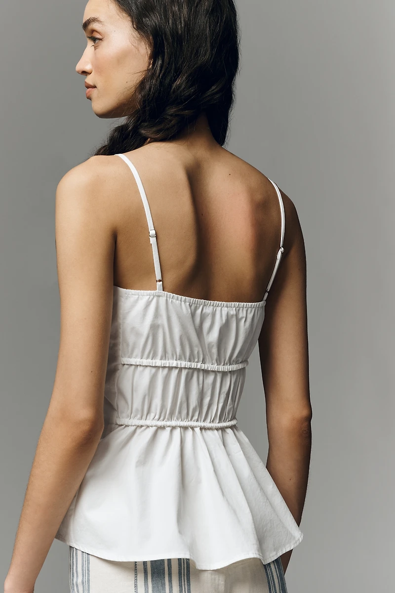 RAISONNEL Ruched Peplum Top