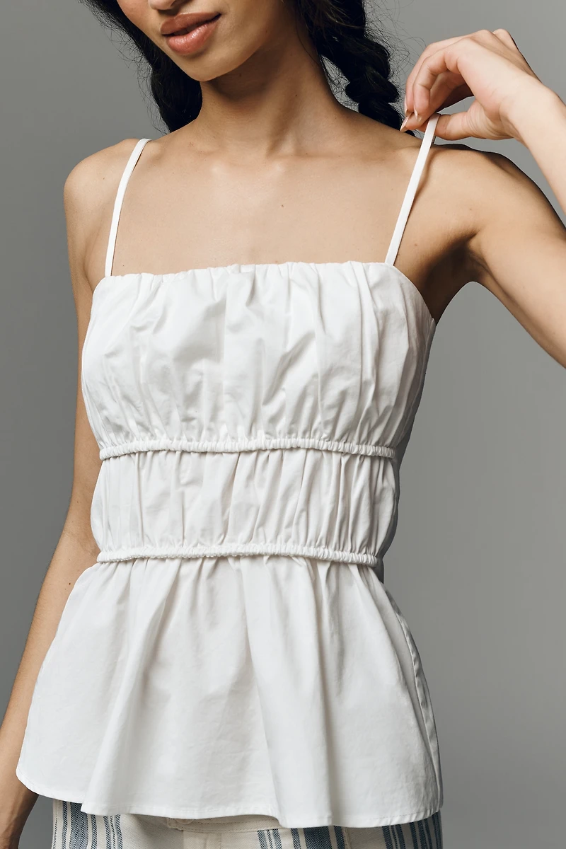 RAISONNEL Ruched Peplum Top