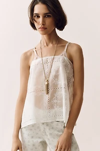 & Layered Sheer Eyelet Shirt