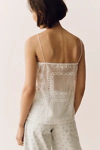 & Layered Sheer Eyelet Shirt