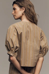 The Tiny Big Sister Puff-Sleeve Bow Blouse