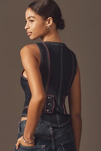 Pilcro Contrast Denim Vest