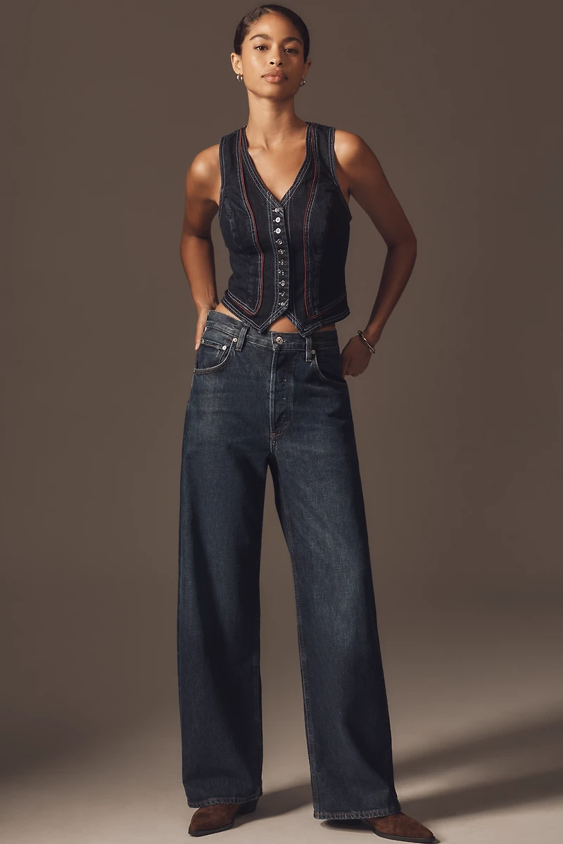 Pilcro Contrast Denim Vest