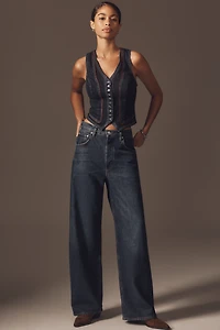 Pilcro Contrast Denim Vest