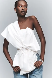 Maude Club Gia Off-Shoulder Asymmetric Top