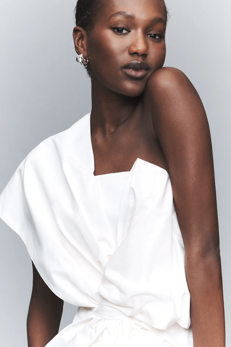 Maude Club Gia Off-Shoulder Asymmetric Top