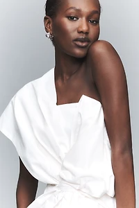 Maude Club Gia Off-Shoulder Asymmetric Top