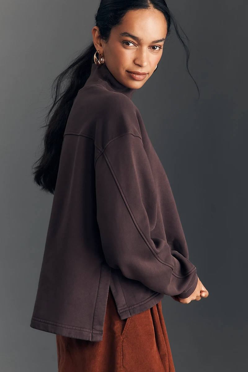 AGOLDE Isra Mock-Neck Crop Sweatshirt