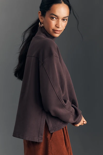 AGOLDE Isra Mock-Neck Crop Sweatshirt