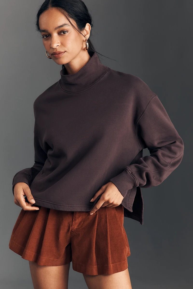 AGOLDE Isra Mock-Neck Crop Sweatshirt