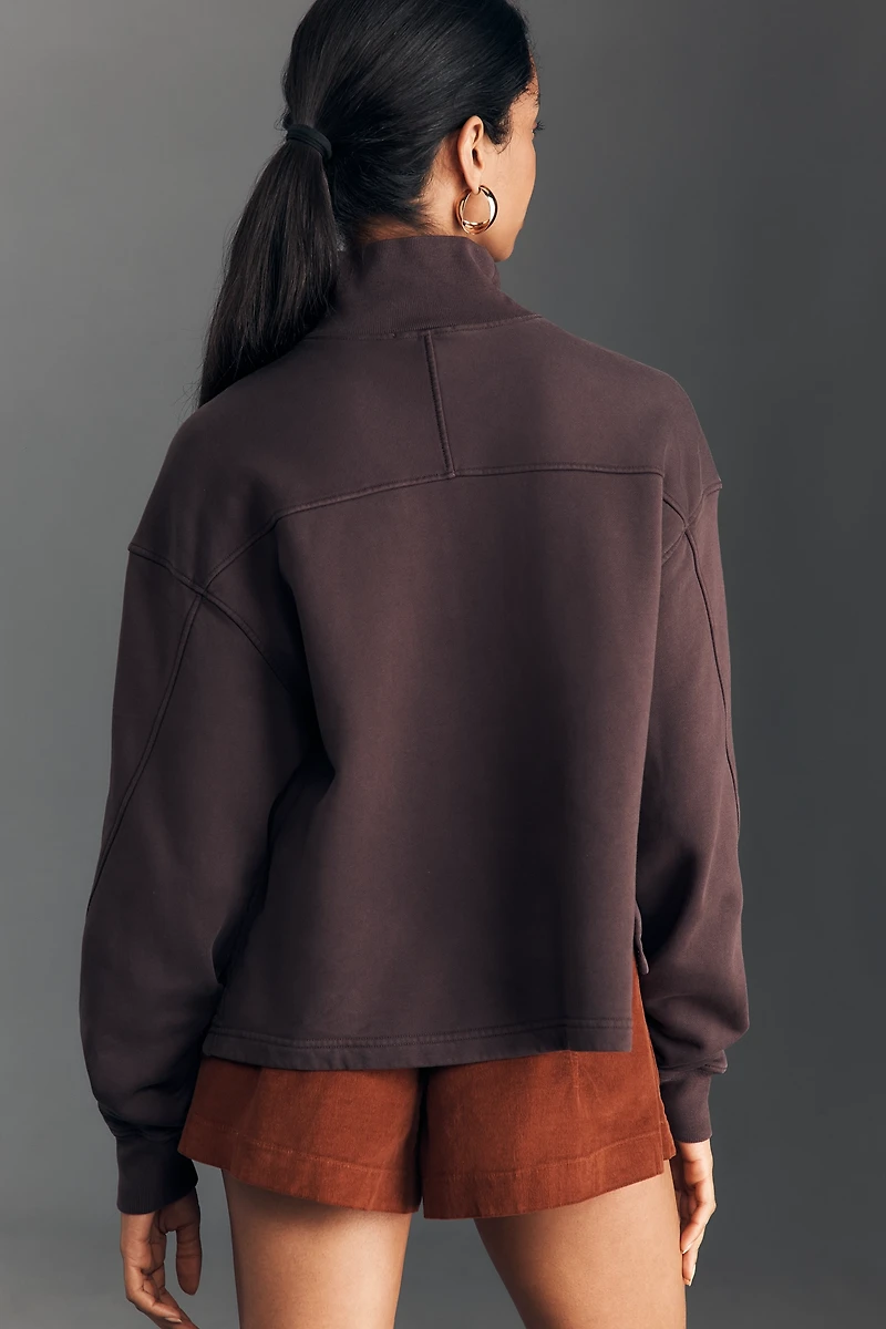AGOLDE Isra Mock-Neck Crop Sweatshirt