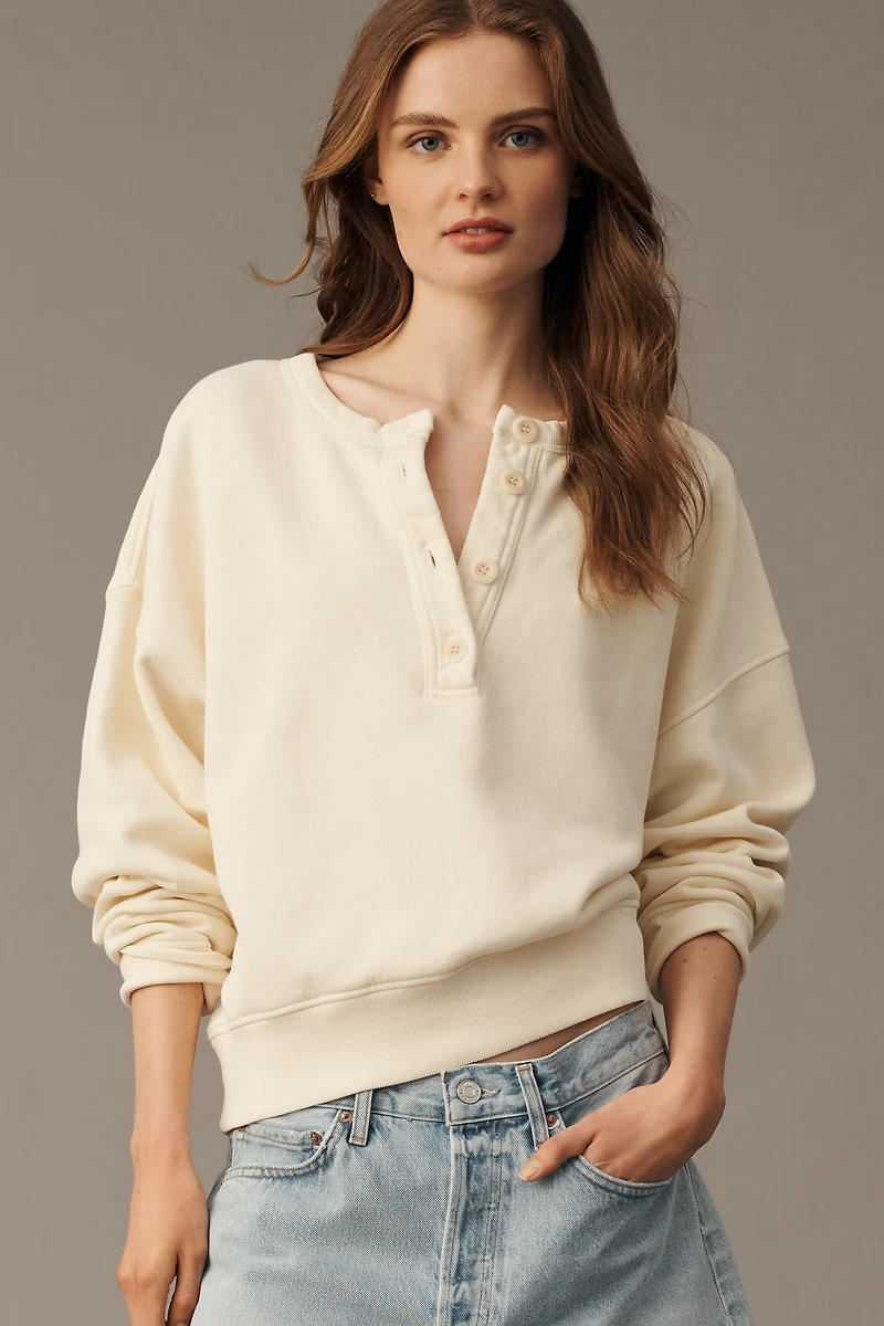 Citizens of Humanity Rhomboid Henley Sweatshirt
