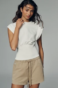 Nation Los Angeles 100% Cotton Nadia Waisted Sweatshirt