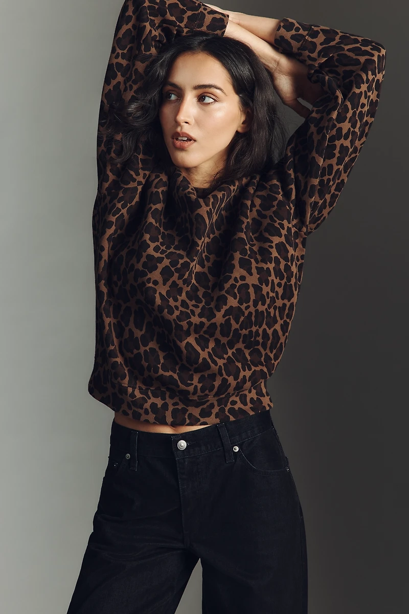 Clare V. Oversized Animal Print Sweatshirt