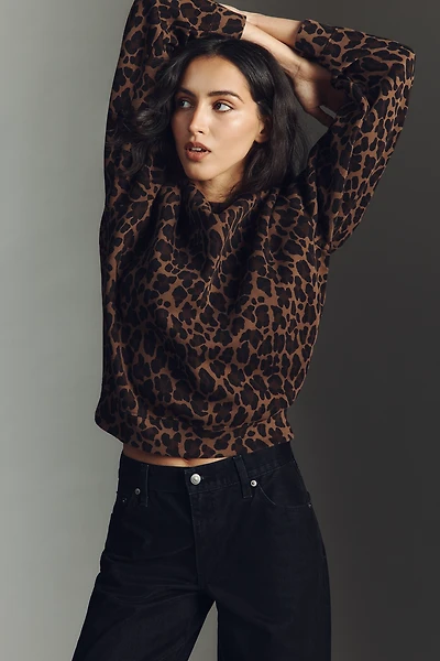 Clare V. Oversized Animal Print Sweatshirt